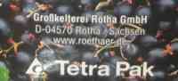 Part of a juice carton showing the words "Tetra Pak"