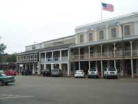 Buildings with columns and walkways or balconies