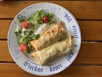 Restaurant Dačický’s spinach pancakes